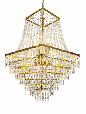 Lustre luminária pendente imperial acrílico base quadrada