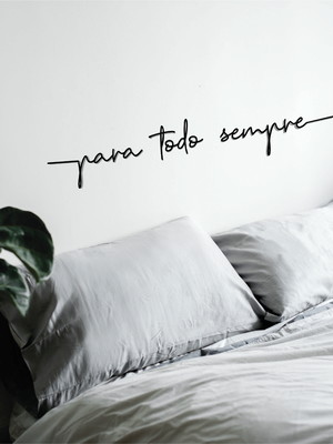Para todo sempre - frase de cabeceira quarto casal 3d relevo