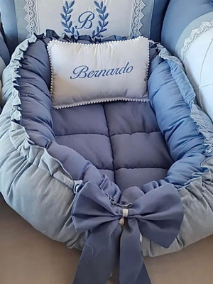 Ninho redutor de berço azul ninho baby bebê bernardo
