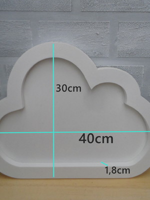 Moldura nuvem branca mdf decoração