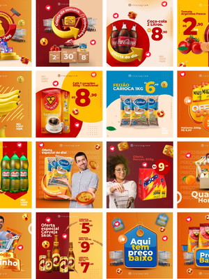 Pack canva supermercados 22 artes editável