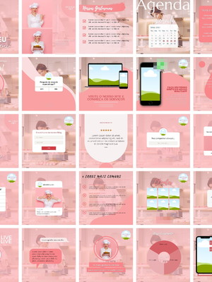 Pack canva confeitaria 25 artes editável
