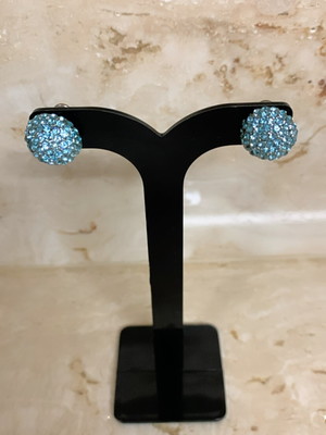 Brinco strass azul