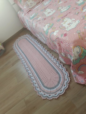 Passadeira de crochê oval