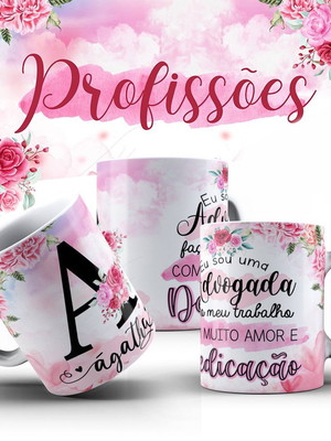 Caneca profissões com nome