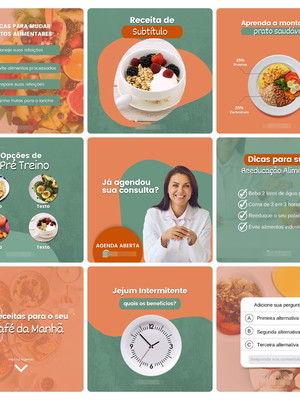 Pack canva nutricionista 100 artes editável