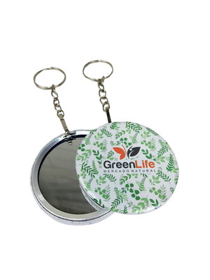 Chaveiro espelhinho personalizado para brinde clientes