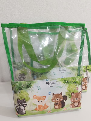 Bolsa de praia infantil lembrancinha personalizada bosque