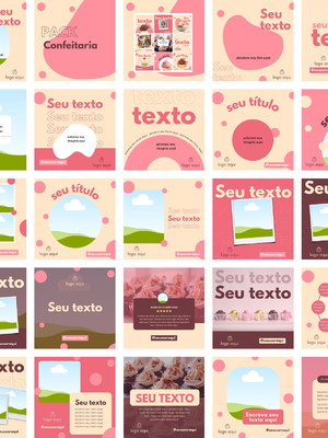 Pack canva confeitaria 24 artes editável