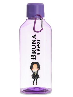 Garrafa de água personalizada garrafinha da wandinha