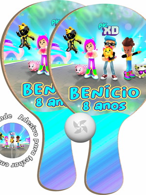 Raquete de ping ping personalizada pkxd lembrancinha
