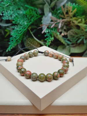 Pulseira pedra unakita shambala