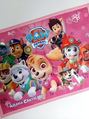 Jogo americano impermeável escolar personalizado patrulha
