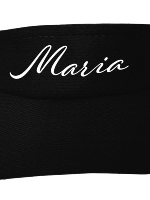 Viseira com nome personalizada com proteção solar corrida