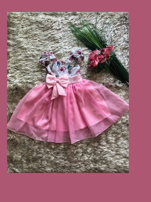 * vestido infantil floral rosa festa estampado florido