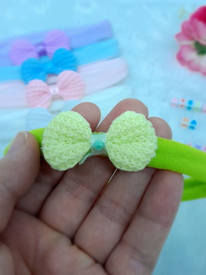 Laço de croche faixa vitória rn com 4 faixa várias cores