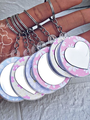 Chaveiro com espelho personalizado dia das mães