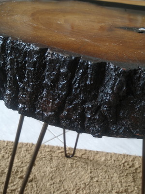 Mesa apoio/lateral 38x50alt rústica hairpinleg duplo