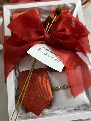 Kit padrinhos de casamento terracota