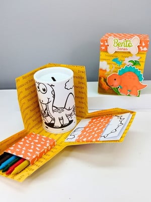 Cofrinho para colorir dino baby (10 unidade)