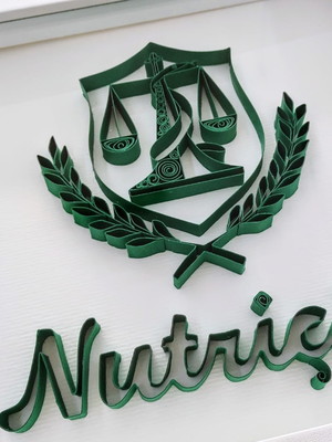 Quadro em quilling profissões nutrição