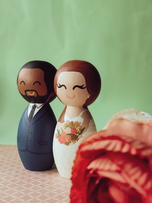 Noivinhos personalizados topo de bolo casamento
