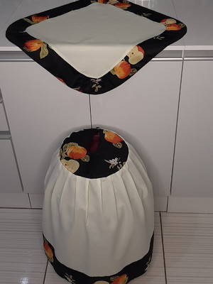 Capa botijão de gás kit 2 peças palha preto maçã