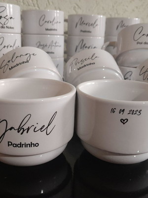 Xícara lembrancinha casamento padrinho madrinha 5