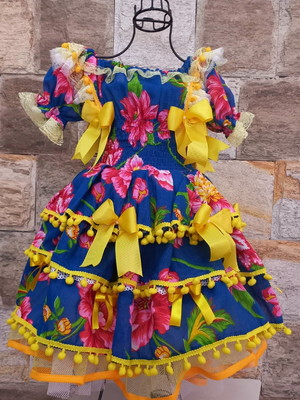 Vestido junino - vestido caipira adulto e infantil