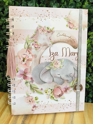 Caderneta de vacinação personalizada - elefante menina