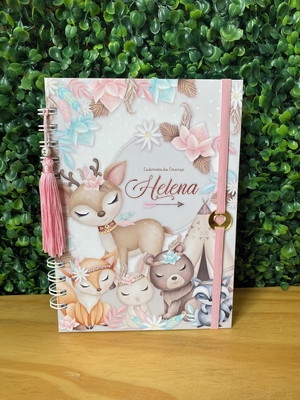 Caderneta de vacinação personalizada - floresta menina