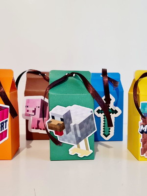 Kit caixa milk lembrancinha minecraft -10 itens