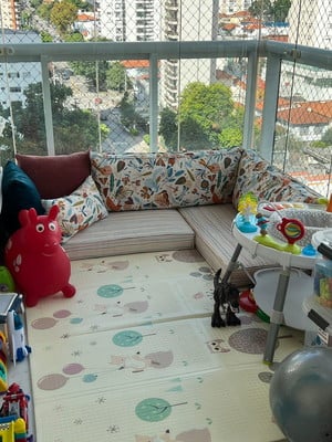 Futon sofá com encosto infantil varanda brinquedoteca