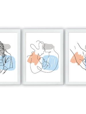 Quadros para decoração quarto de criança tema pais 33cmx24cm