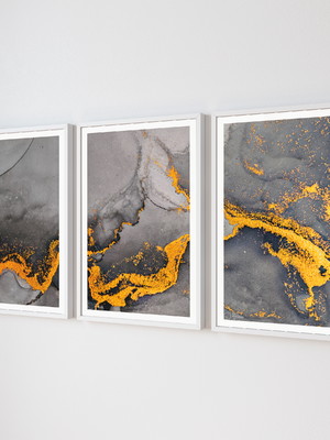 Quadro abstratos mamores, black'gold
