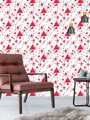 Papel de parede com varias triangulos vermelhos