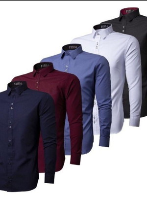 Kit 22 camisas atacado social masculina manga longa slim