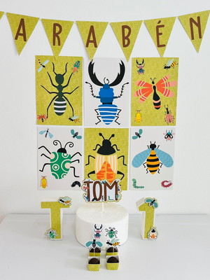 Kit festa insetos papelaria personalizada