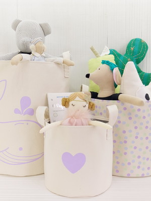 Kit cestos organizadores para brinquedos