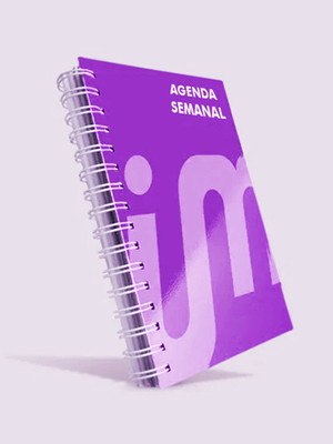 1 agenda semanal personalizada capa dura 14,5 x 20,5 cm