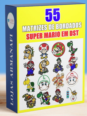 55 matrizes de bordados super mario bros em dst