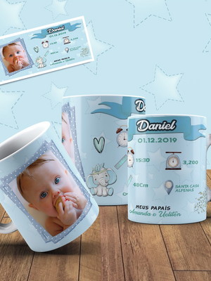 Caneca personalizada nascimento de bebê