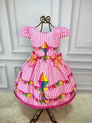 Vestido festa junina balão rosa