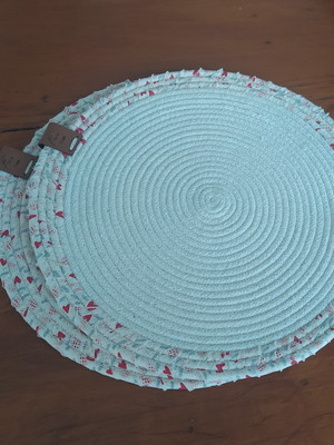 Sousplat em cordão de algodão kit com 04 pçs
