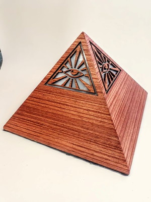 Luminária pirâmide olho que tudo vê - mdf com led