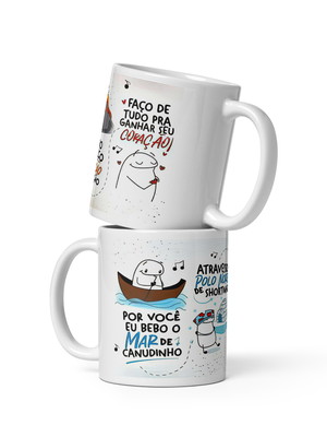 Caneca flork de canudinho café coffee com caixinha