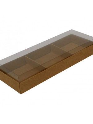 Caixa para 3 brownies kraft