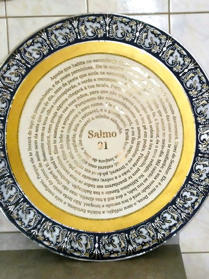 Mandala salmo 91 mdf, pintada a mão