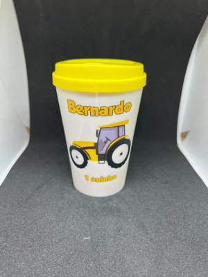 Copo twister 300ml personalizado com tampa bucks trator