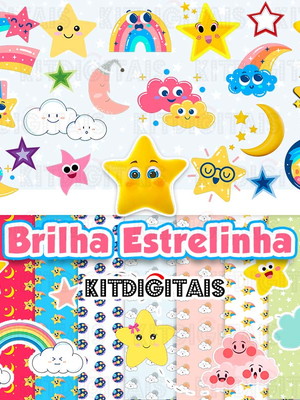 Brilha estrelinha kit digital clipart png